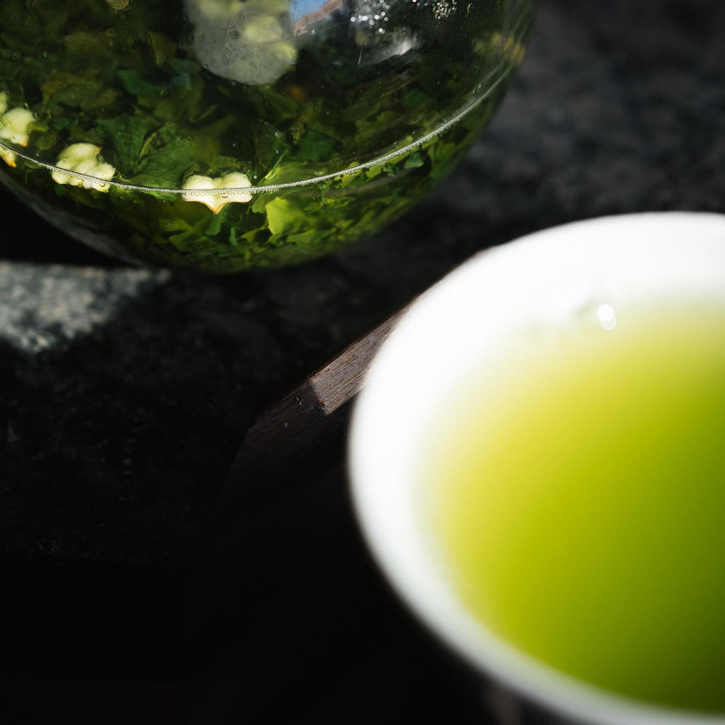 Premium Japanese tea served in artisan teaware